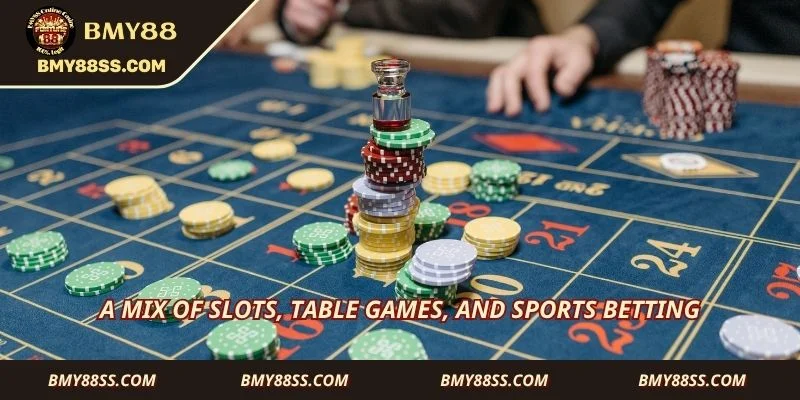 A mix of slots, table games, and sports betting