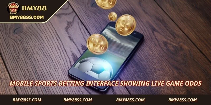 Mobile sports betting interface showing live game odds