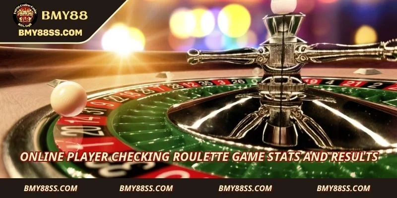 Online player checking roulette game stats and results
