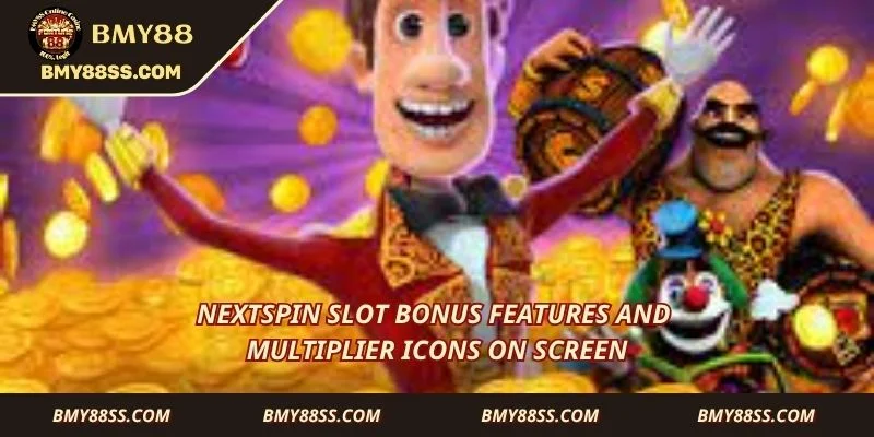 Nextspin slot bonus features and multiplier icons on screen