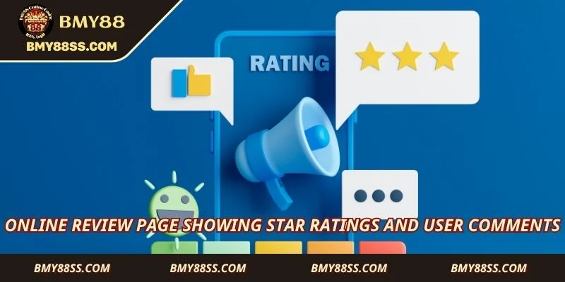 Online review page showing star ratings and user comments