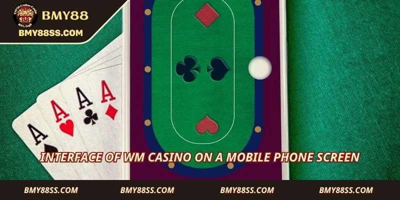 Interface of WM Casino on a mobile phone screen