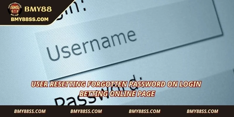 User resetting forgotten password on login betting online page